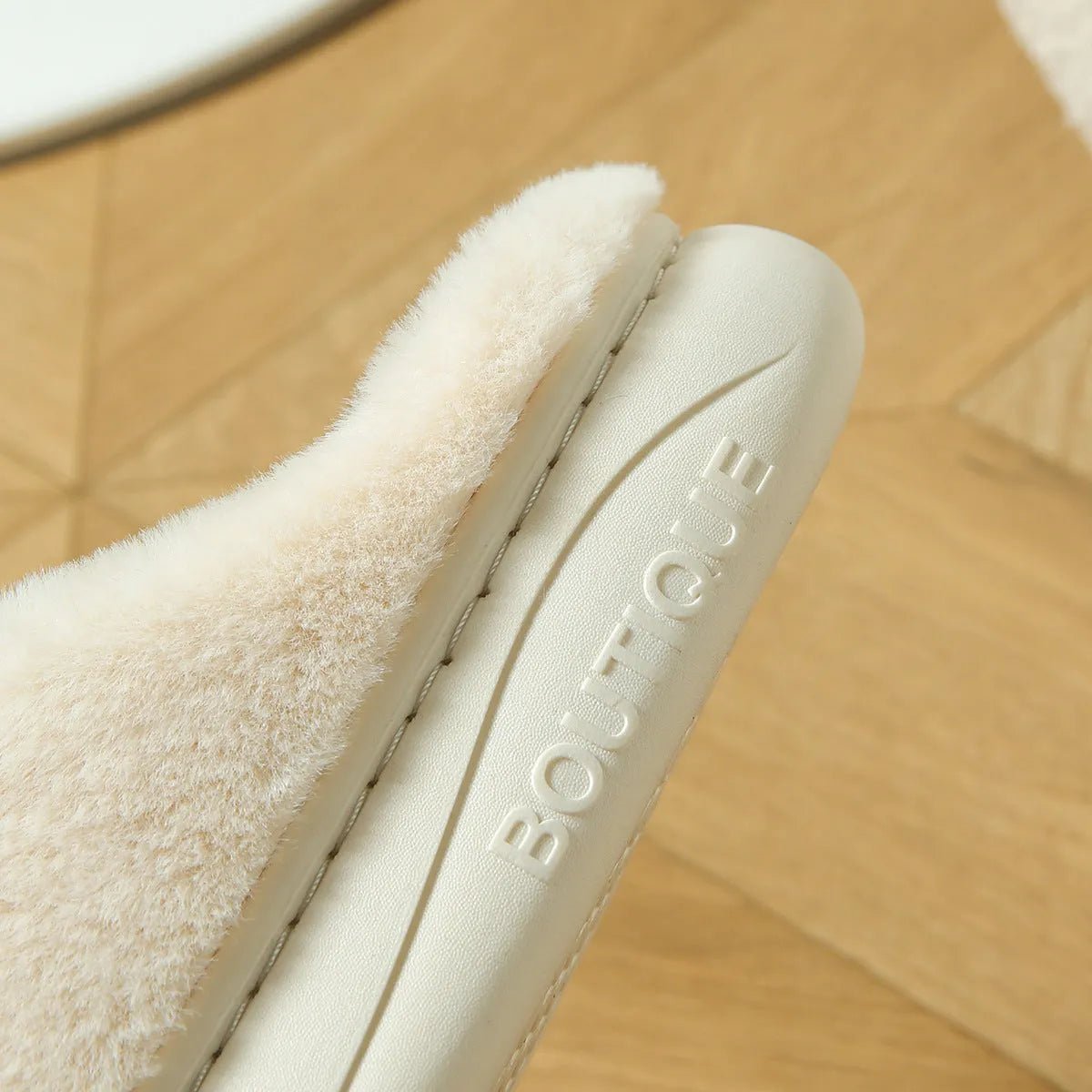 Panda print cotton and linen toe ring slippers with a light coloured non-slip PVC sole.