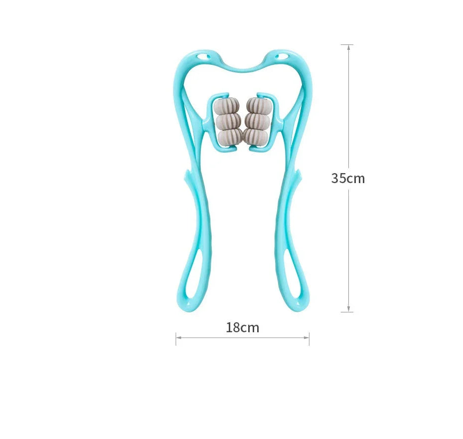 Ergonomic neck massager with smooth-rolling balls for relieving muscle tension and promoting relaxation