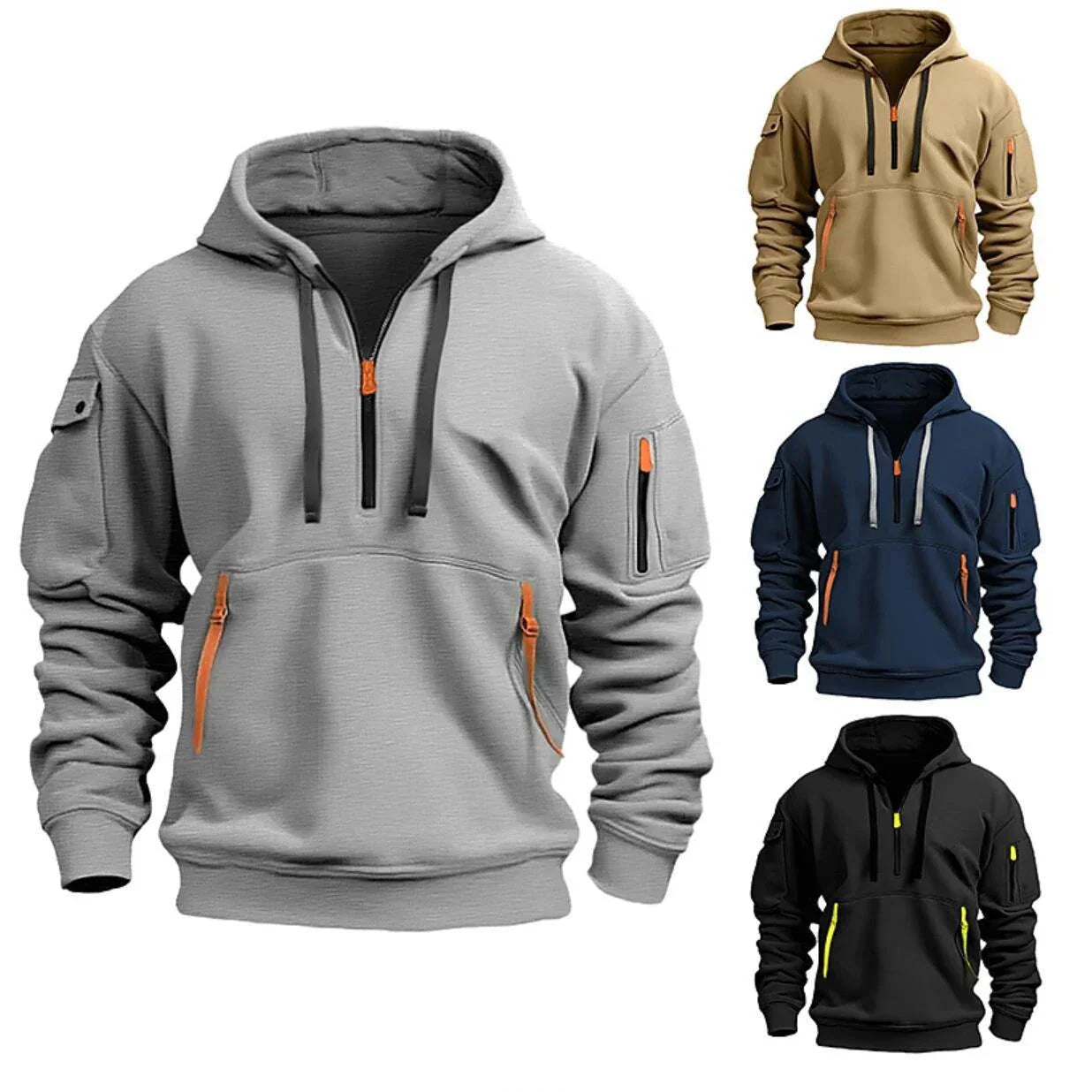 Stylish Hooded Pullover Sweatshirt in Various Colors for Men and Women - Premium Polyester Comfort and Modern Design