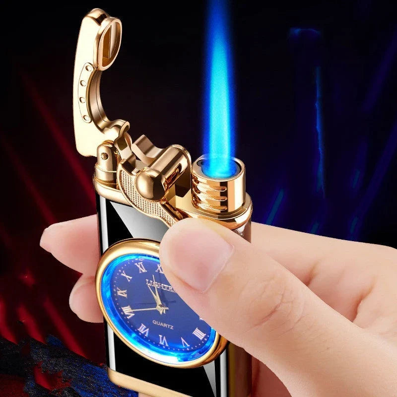 Multipurpose Butane Lighter and Wrist Watch Combo with Adjustable Flame, Durable Construction, and Stylish Design