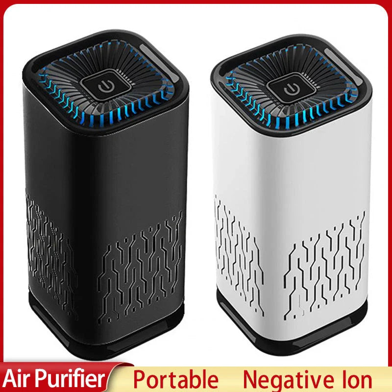 Powerful car air purifier with negative ion generator, removes formaldehyde, dust, and smoke for a fresh, clean in-vehicle environment