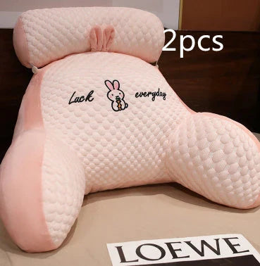 A cozy lumbar support cushion with a soft, breathable design for comfortable back and posture support