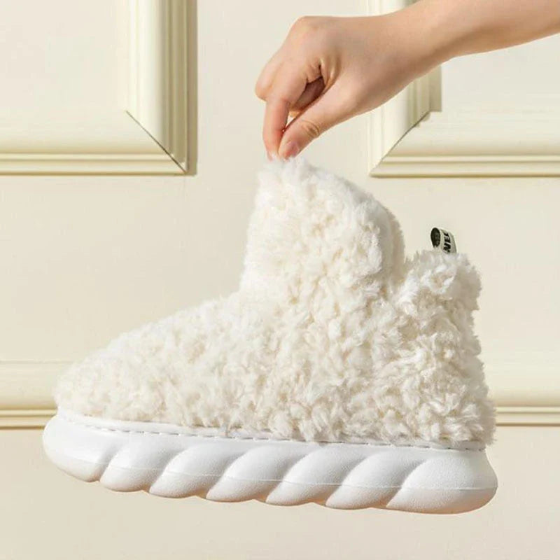 Cozy plush waterproof slippers in a variety of vibrant colors, featuring a stylish design and durable construction for indoor and outdoor wear