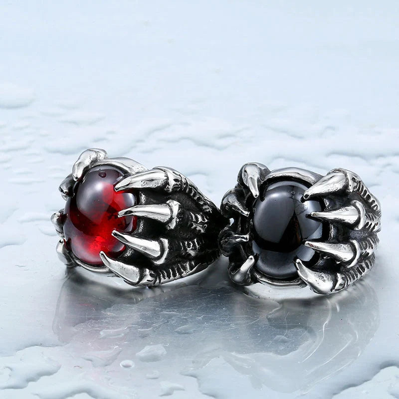 Titanium steel ring with inlaid zircon accents, featuring a vintage-inspired design and premium materials for timeless British style.