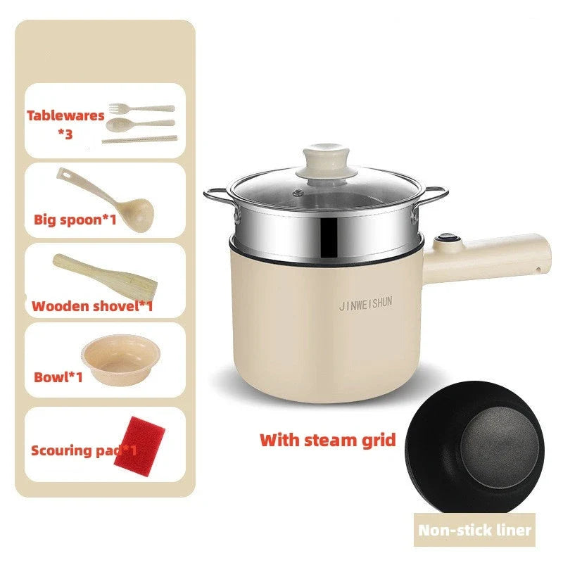 Versatile Electric Hot Pot with Stainless Steel Construction and Nonstick Interior
