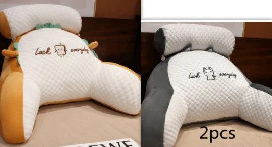 A cozy lumbar support cushion with a soft, breathable design for comfortable back and posture support