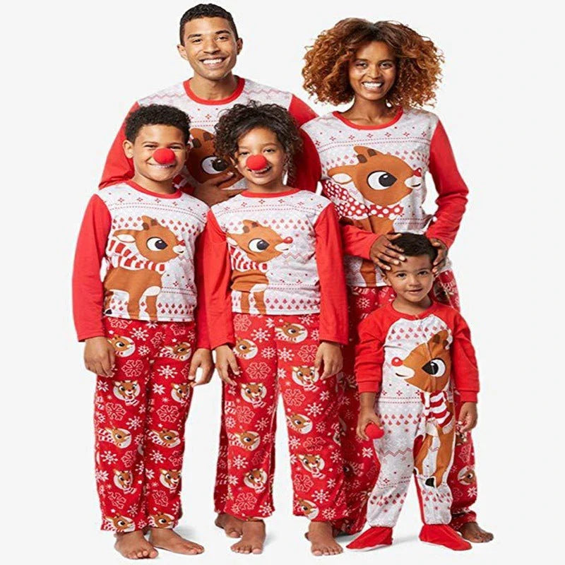 Family Christmas Matching Pyjamas in Festive Fox Design