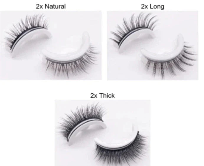 Glamorous 3D mink-inspired false eyelashes in various styles and packaging