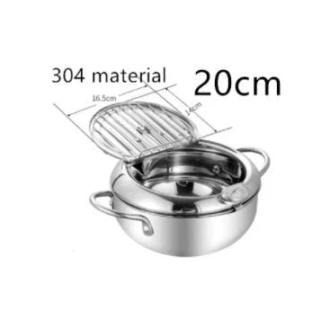 Stainless Steel Telescopic Frying Basket with Removable Thermometer for Precise Temperature Control and Easy Frying