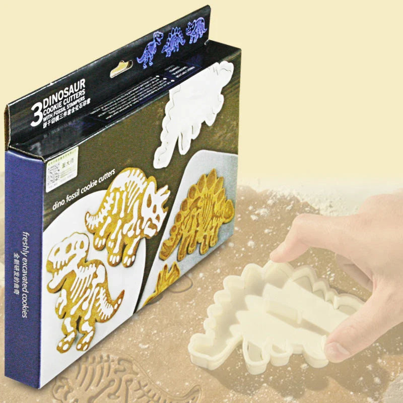 Dinosaur-shaped biscuit mould made from food-grade PVC material for safe and creative baking