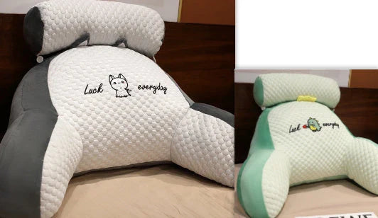 A cozy lumbar support cushion with a soft, breathable design for comfortable back and posture support