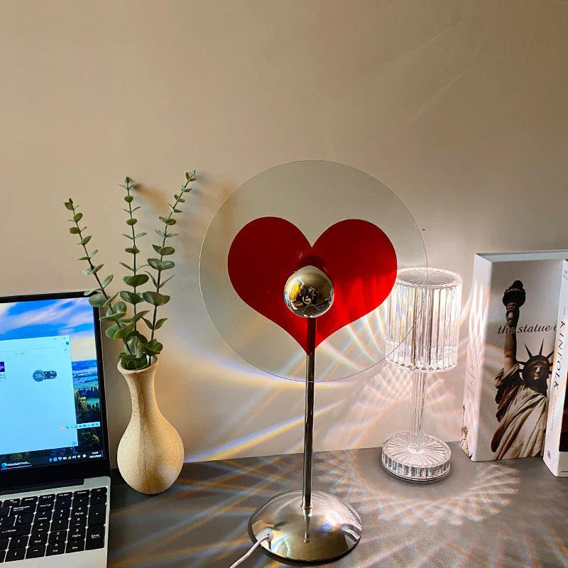 Stylish USB-powered bedside table lamp with cracked glass shade for creating a cozy, romantic ambiance in the bedroom