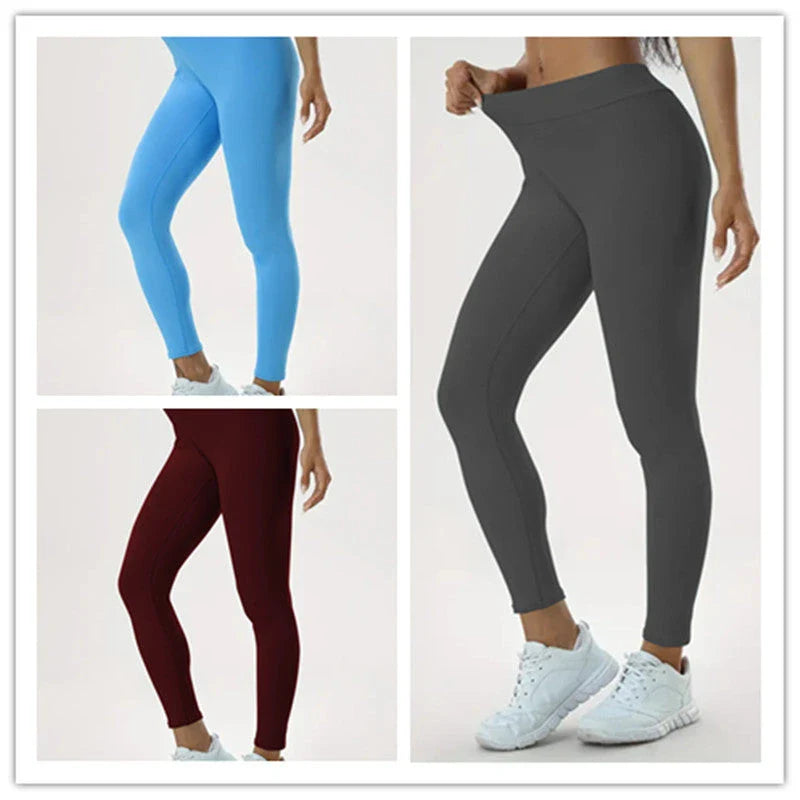 Women's high-waist yoga pants in various vibrant colors designed for comfort and style