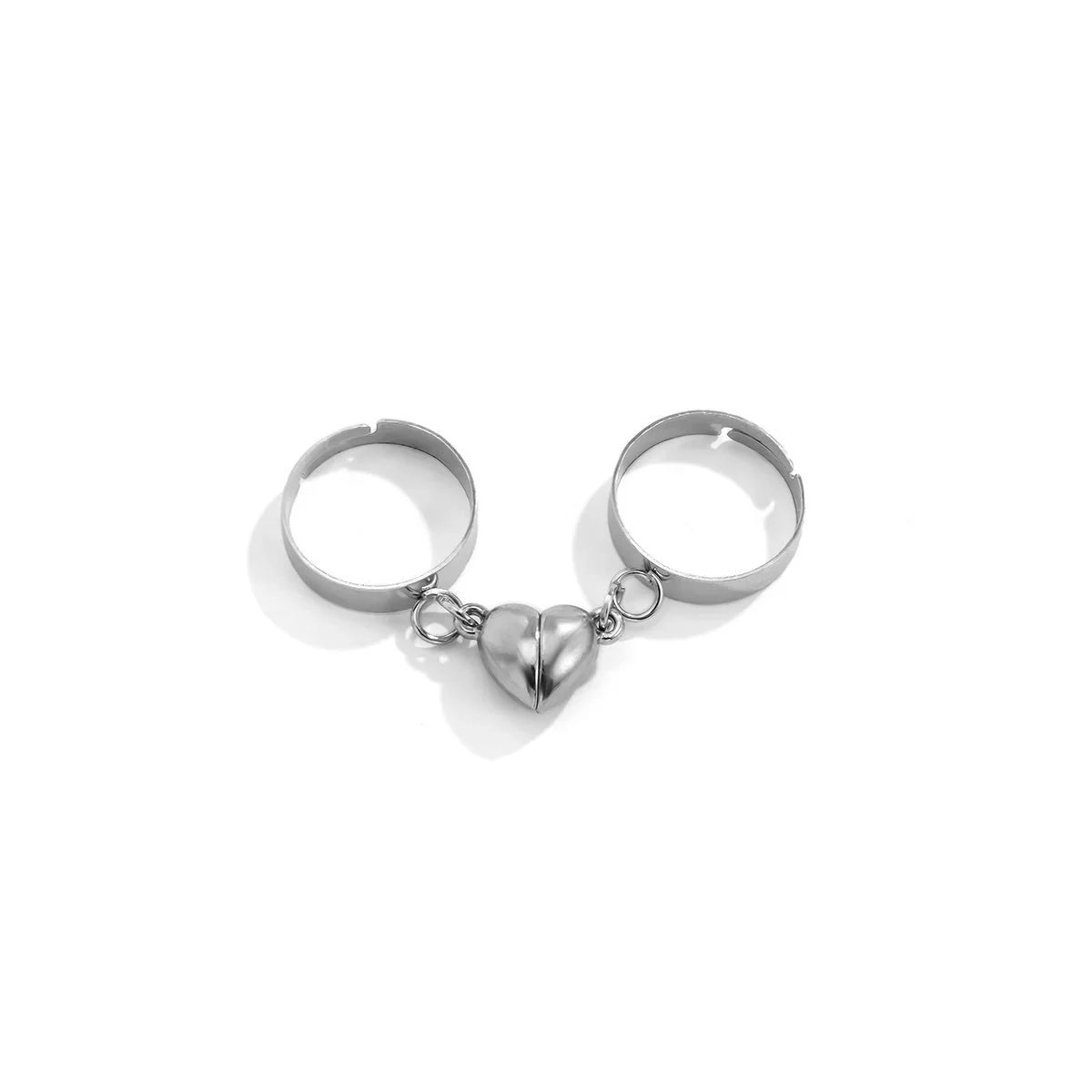 Heart-shaped couple bracelets with adjustable chain, perfect for romantic gifts.