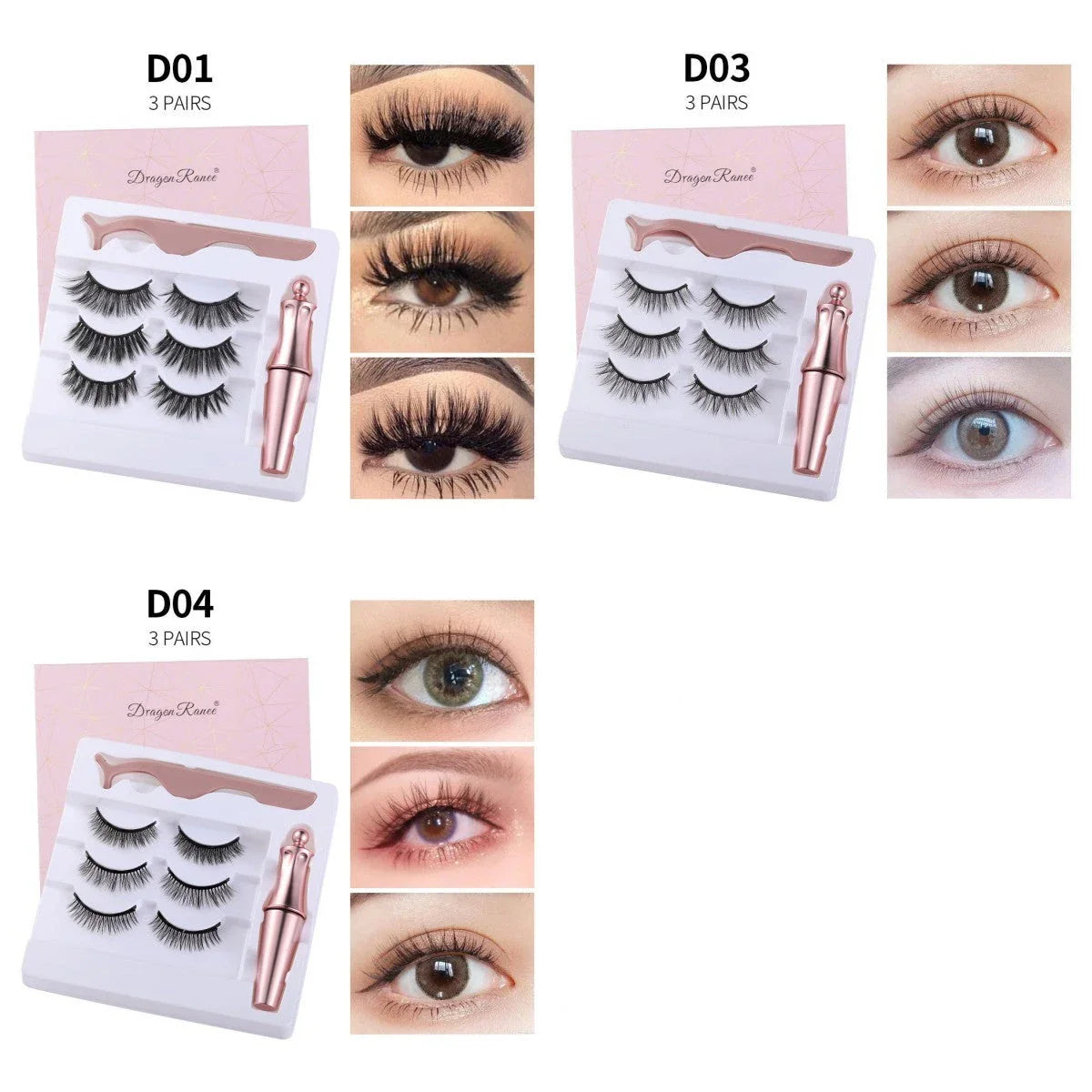 Magnetic Lash and Eyeliner Set with Premium Faux Mink Lashes, Magnetic Eyeliner, and Applicator Tools