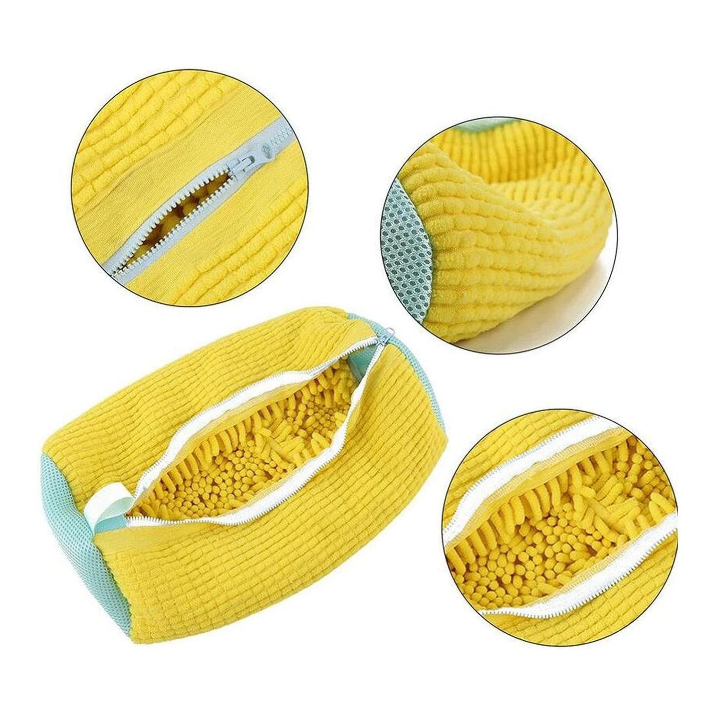Durable shoe washing bag made of high-quality chenille fabric for effortless machine cleaning of sneakers, tennis shoes, and other washable footwear