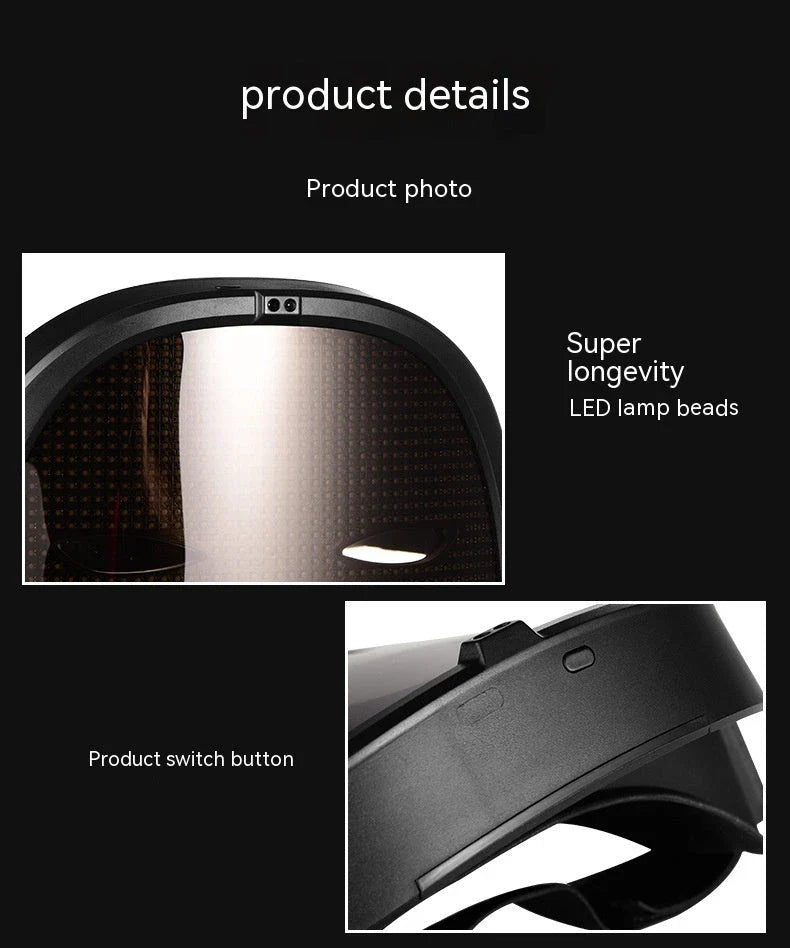 LED-powered face masks with gesture-controlled lighting effects for Halloween, parties, and other celebrations
