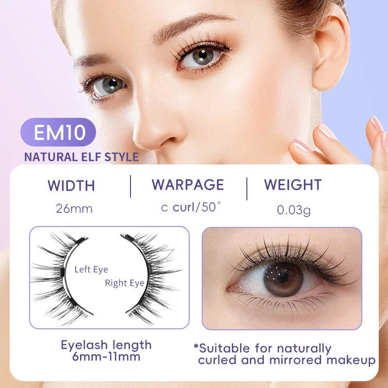 Luxurious magnetic suction false eyelashes in super soft mink hair for a natural look