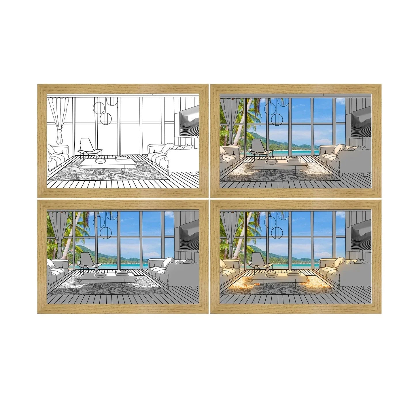 Illuminated picture frame with LED lights creating a mesmerizing display of art and ambiance