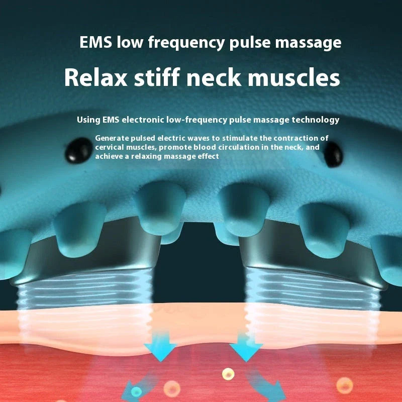 Versatile cervical traction massager with adjustable massage settings and heating function for neck pain relief