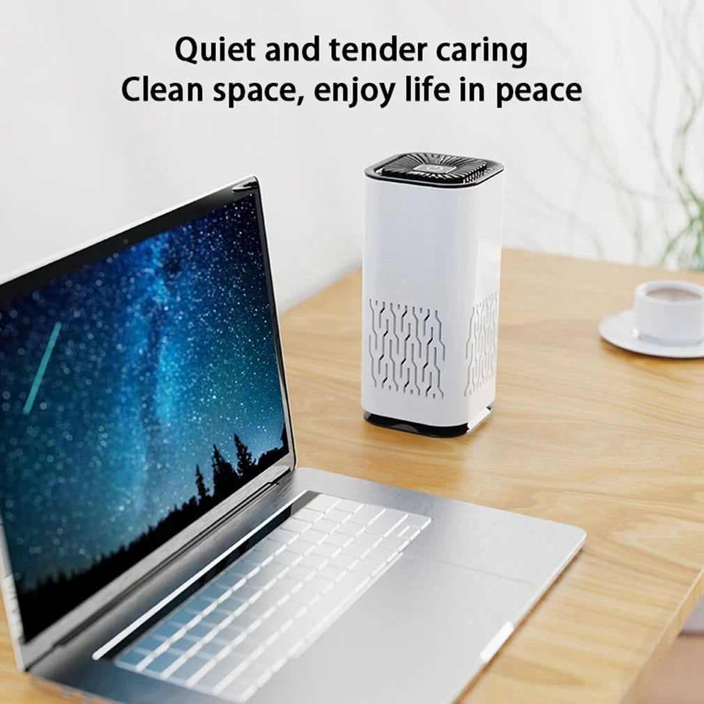 Powerful car air purifier with negative ion generator, removes formaldehyde, dust, and smoke for a fresh, clean in-vehicle environment