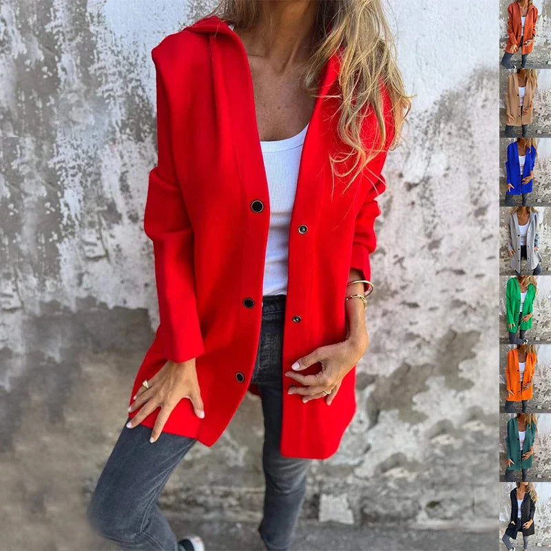 Cozy hooded cardigan jacket in various colors, featuring a relaxed fit and soft, premium polyester fabric for maximum comfort and style.