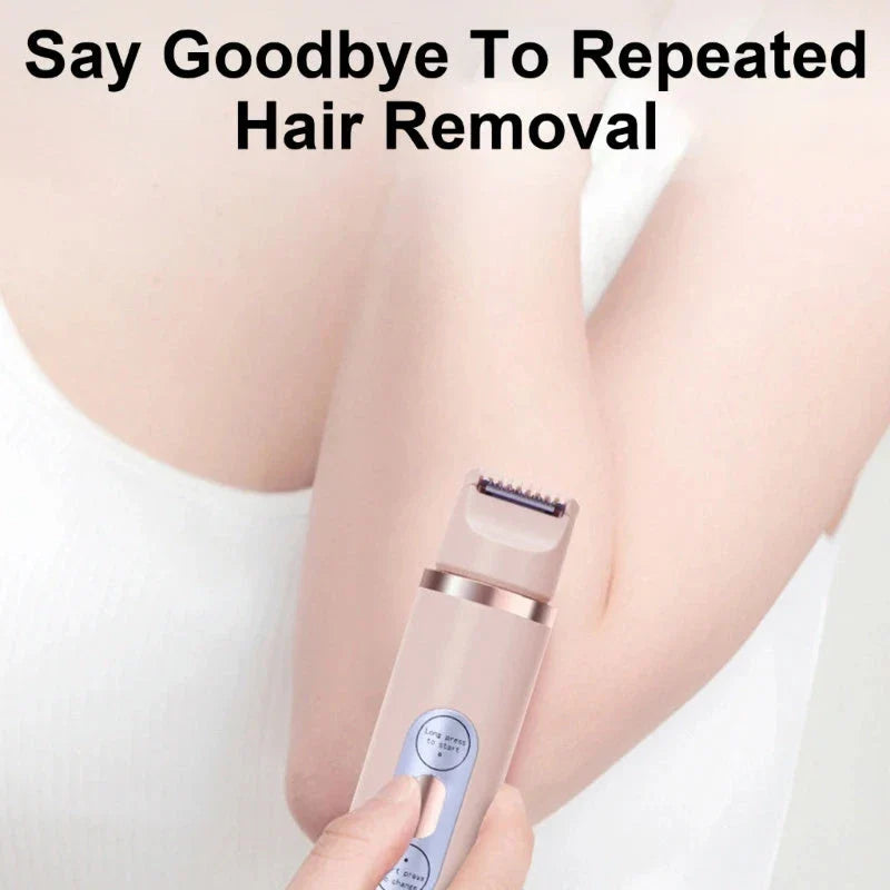 Dual-head electric shaver for women's painless hair removal on face, arms, legs, and bikini area