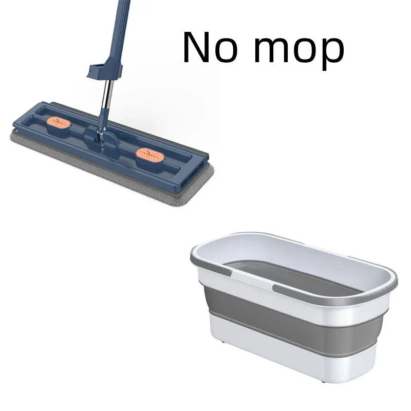 A premium 360° rotating flat mop with a stainless steel handle, suitable for cleaning various flooring types in homes.