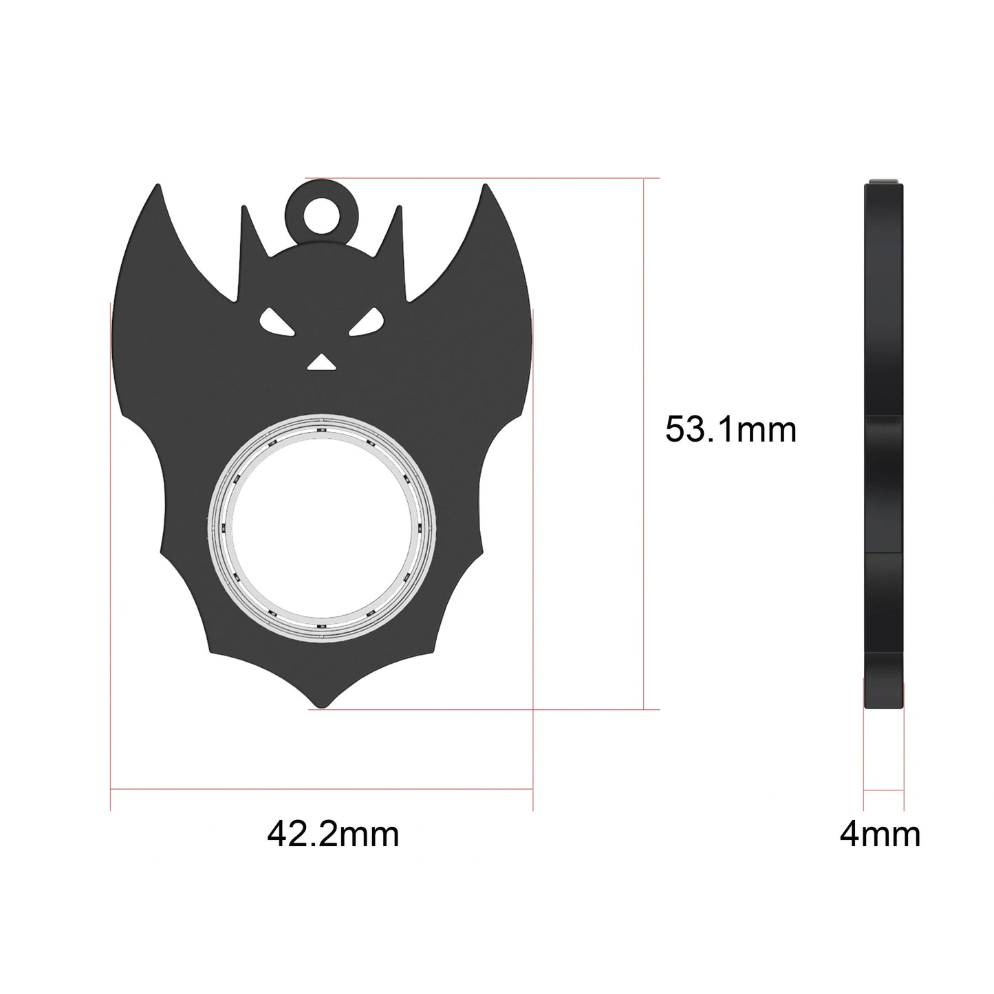 Halloween-themed bat demon ghost fidget spinner keychain toy for stress relief