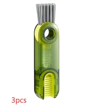 Premium 3-in-1 Cleaning Brush Set with Spiral Brush, Bevel Corner Brush, and Sponge for Cleaning Bottles, Cups, Straws, and More