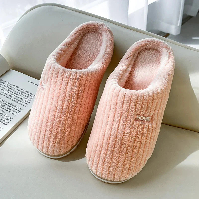 Cozy cotton slippers in various vibrant colors for comfortable indoor wear