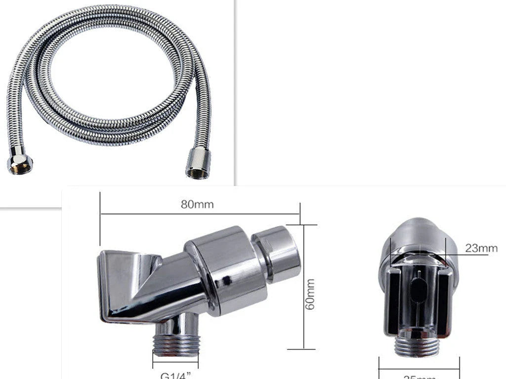 A high-pressure handheld shower head with a turbo-charged water flow and a cotton filter for a luxurious, spa-like bathing experience.