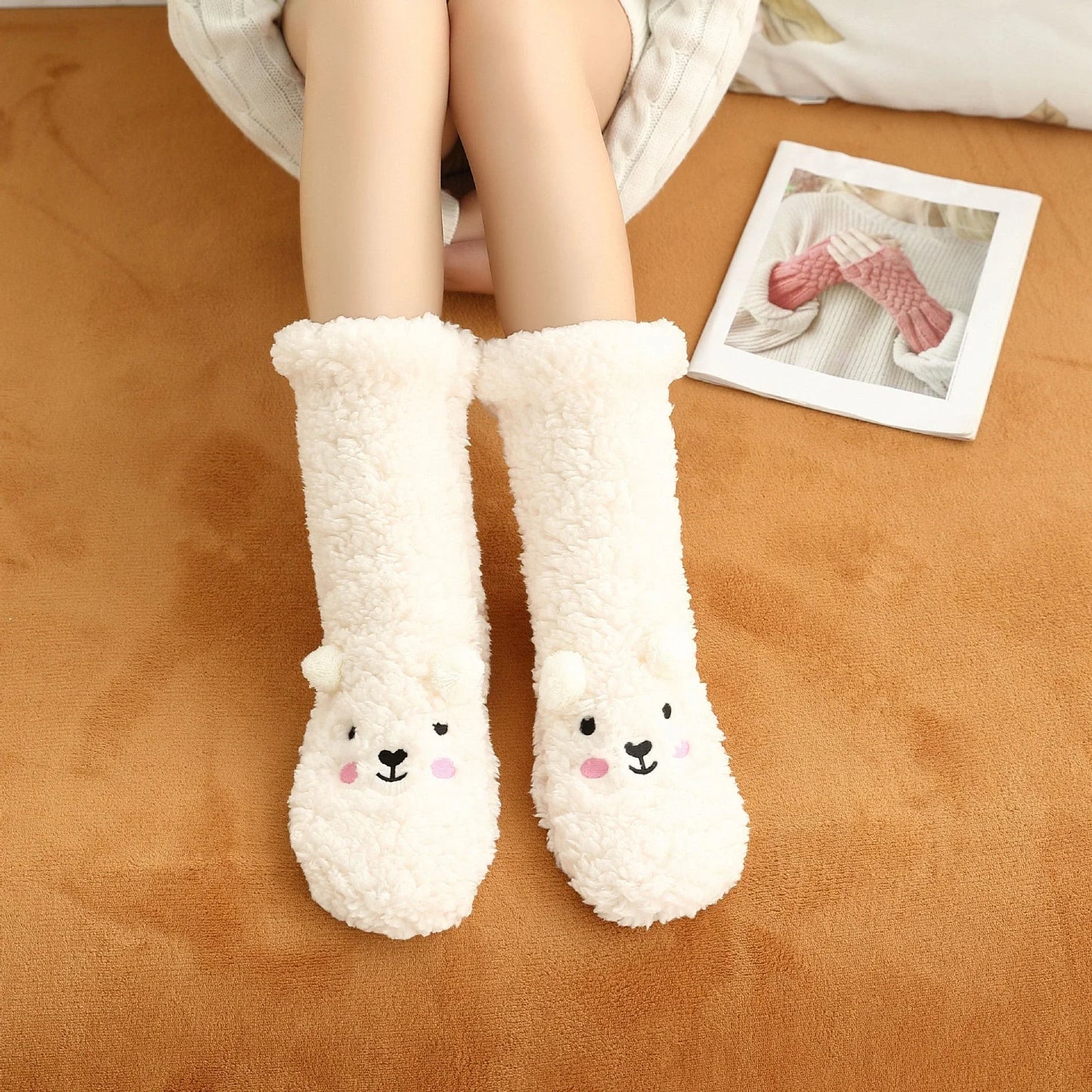 Cozy and comfortable fleece-lined socks in various colors, perfect for winter wear