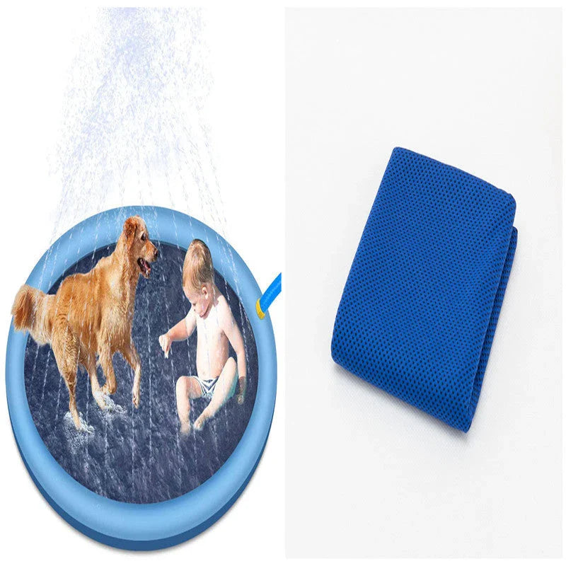 Splash Pad for Kids and Pets: Backyard Water Fun, Non-Slip, Meets Safety Standards, Versatile and Portable Design