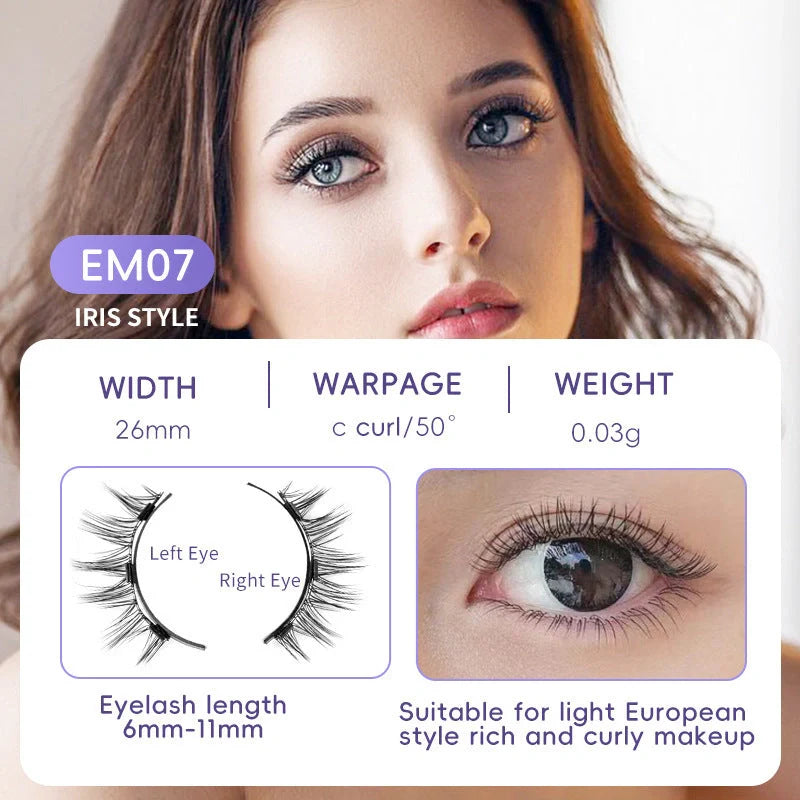 Luxurious magnetic suction false eyelashes in super soft mink hair for a natural look