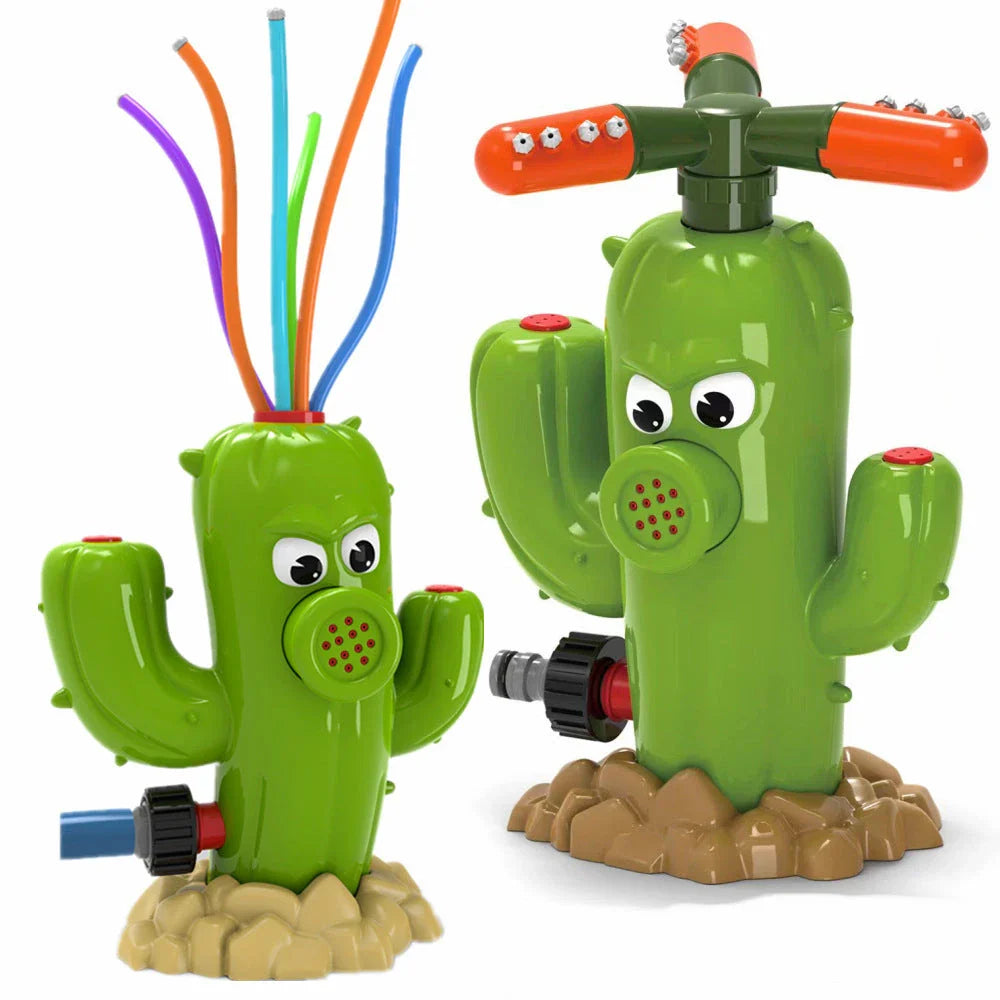 Playful backyard water sprinkler with adorable cactus design, perfect for summer fun and outdoor entertainment