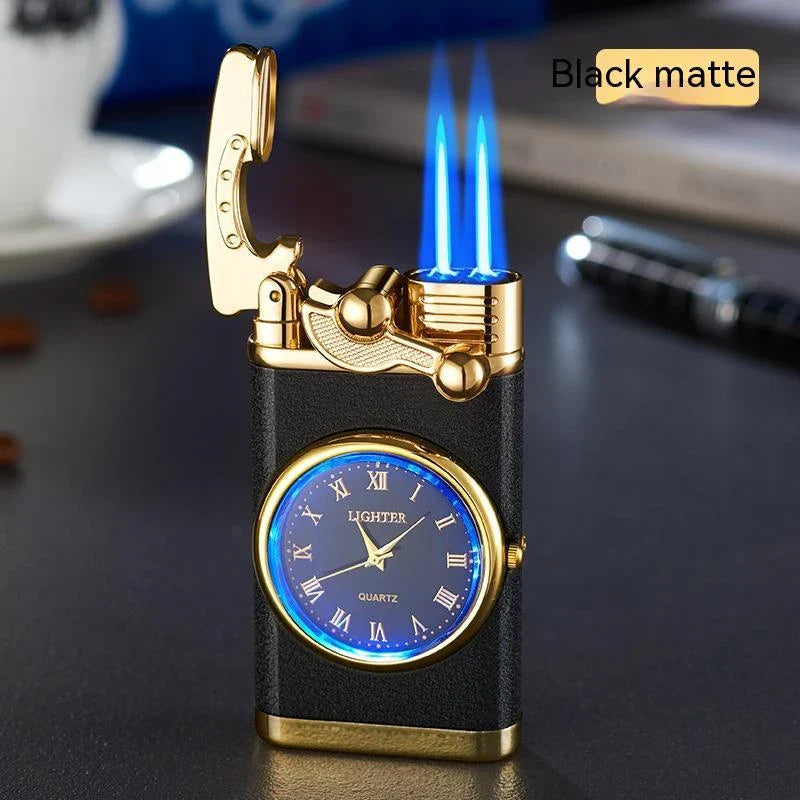 Multipurpose Butane Lighter and Wrist Watch Combo with Adjustable Flame, Durable Construction, and Stylish Design