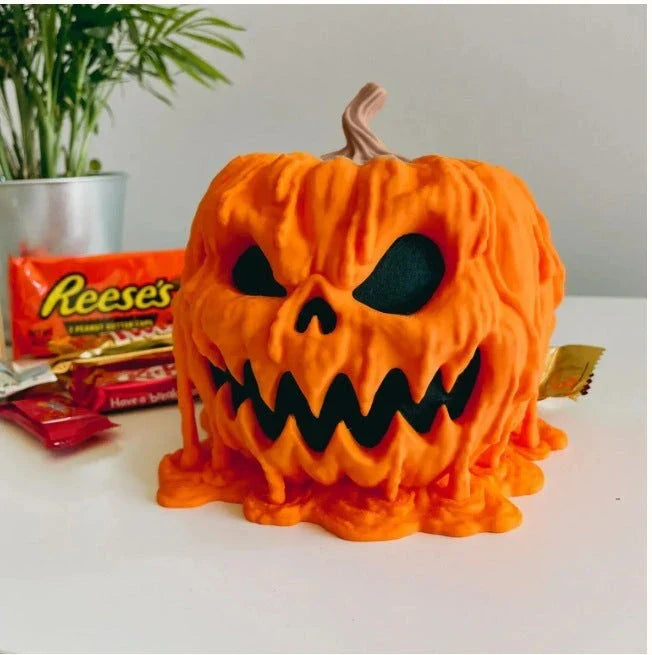 Spooky pumpkin-shaped candy bowl for Halloween decorations and treats