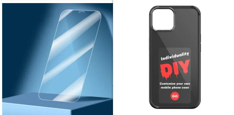 Customizable E-Ink phone case with personalized screen projection, compatible with various iPhone models
