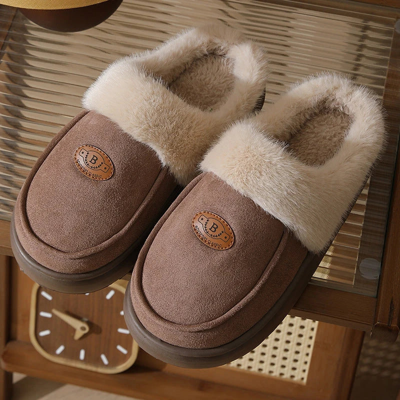 Cozy and warm men's winter slippers made with premium suede and plush lining for maximum comfort and style