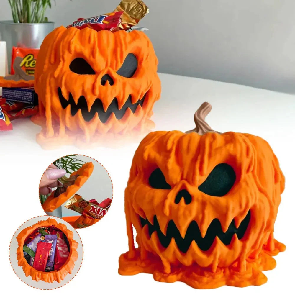 Spooky pumpkin-shaped candy bowl for Halloween decorations and treats