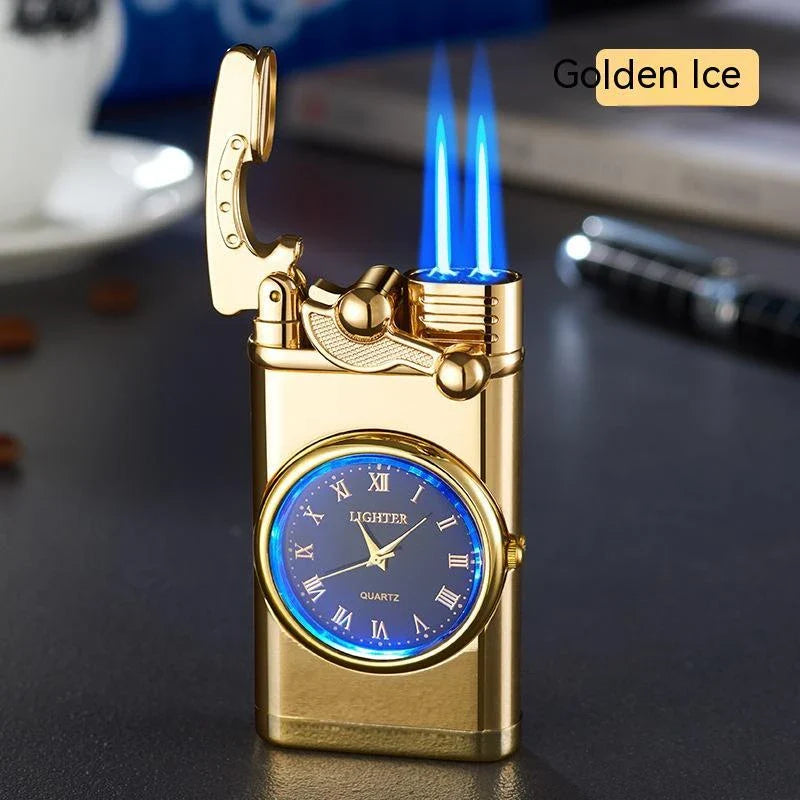Multipurpose Butane Lighter and Wrist Watch Combo with Adjustable Flame, Durable Construction, and Stylish Design