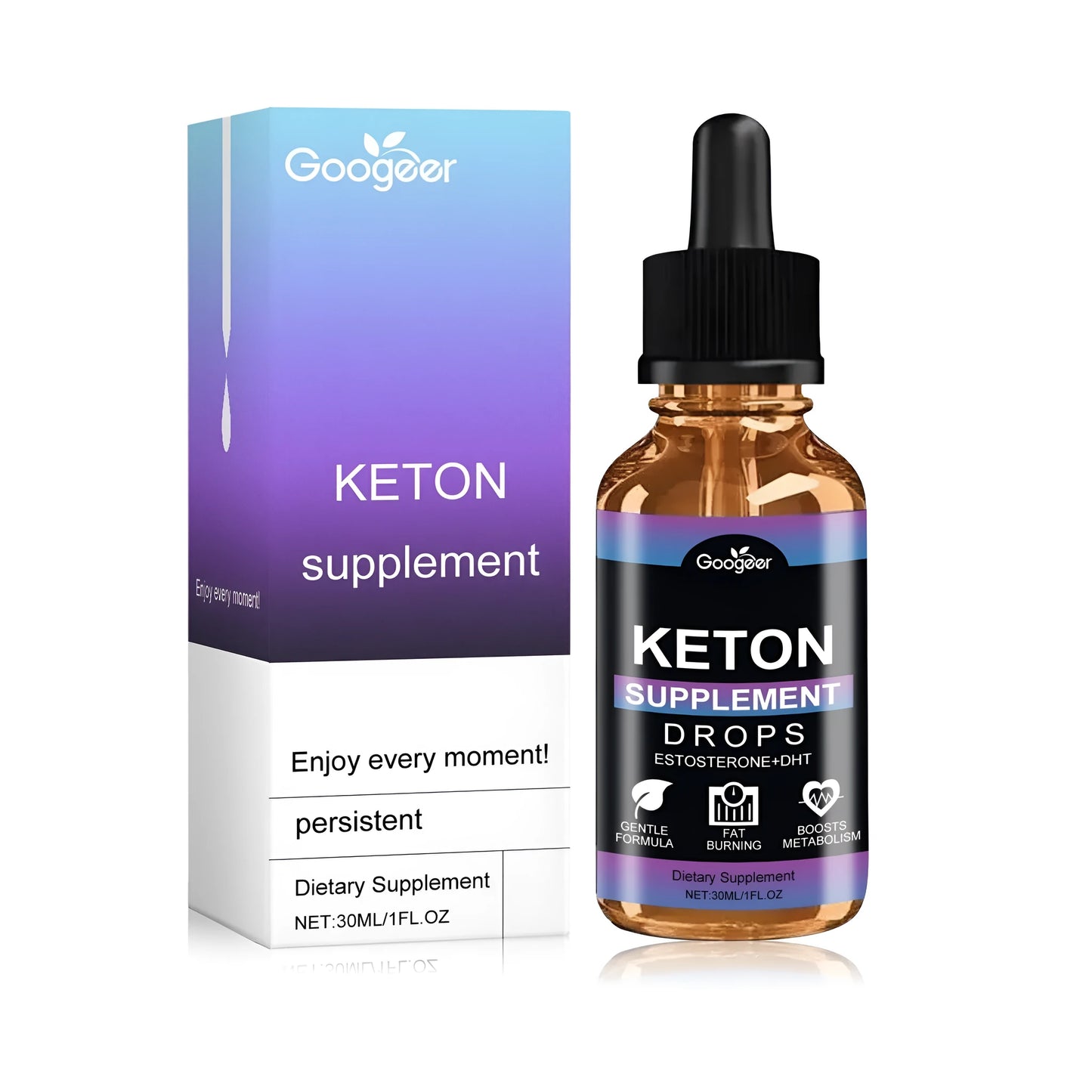 30ml brown liquid hair growth supplement oil bottle with a dropper.