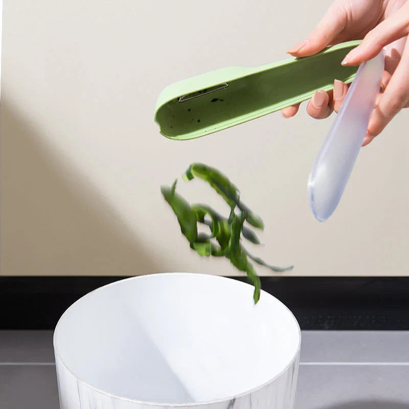 Versatile potato and vegetable peeler with storage compartment for efficient and organized kitchen prep