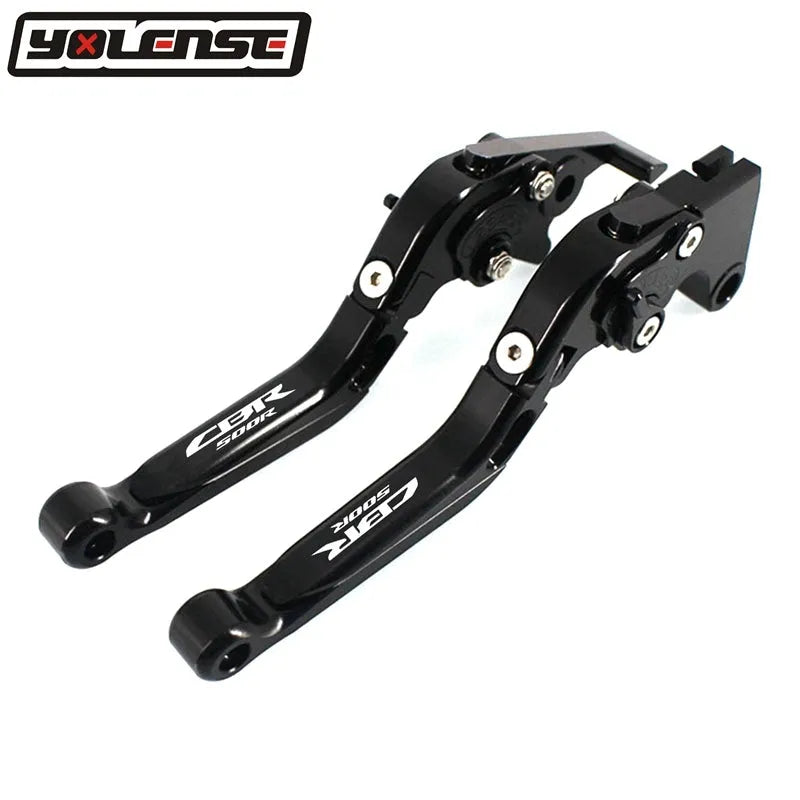 CNC foldable telescopic brake clutch horn levers for Honda CBR500R 2013 onwards, T6061 alloy, anodised, pair