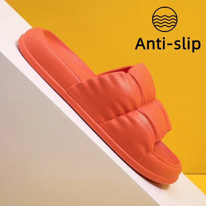 Stylish and comfortable bathroom slippers with a variety of vibrant color options, featuring a durable, waterproof, and anti-slip sole for all-day wear.