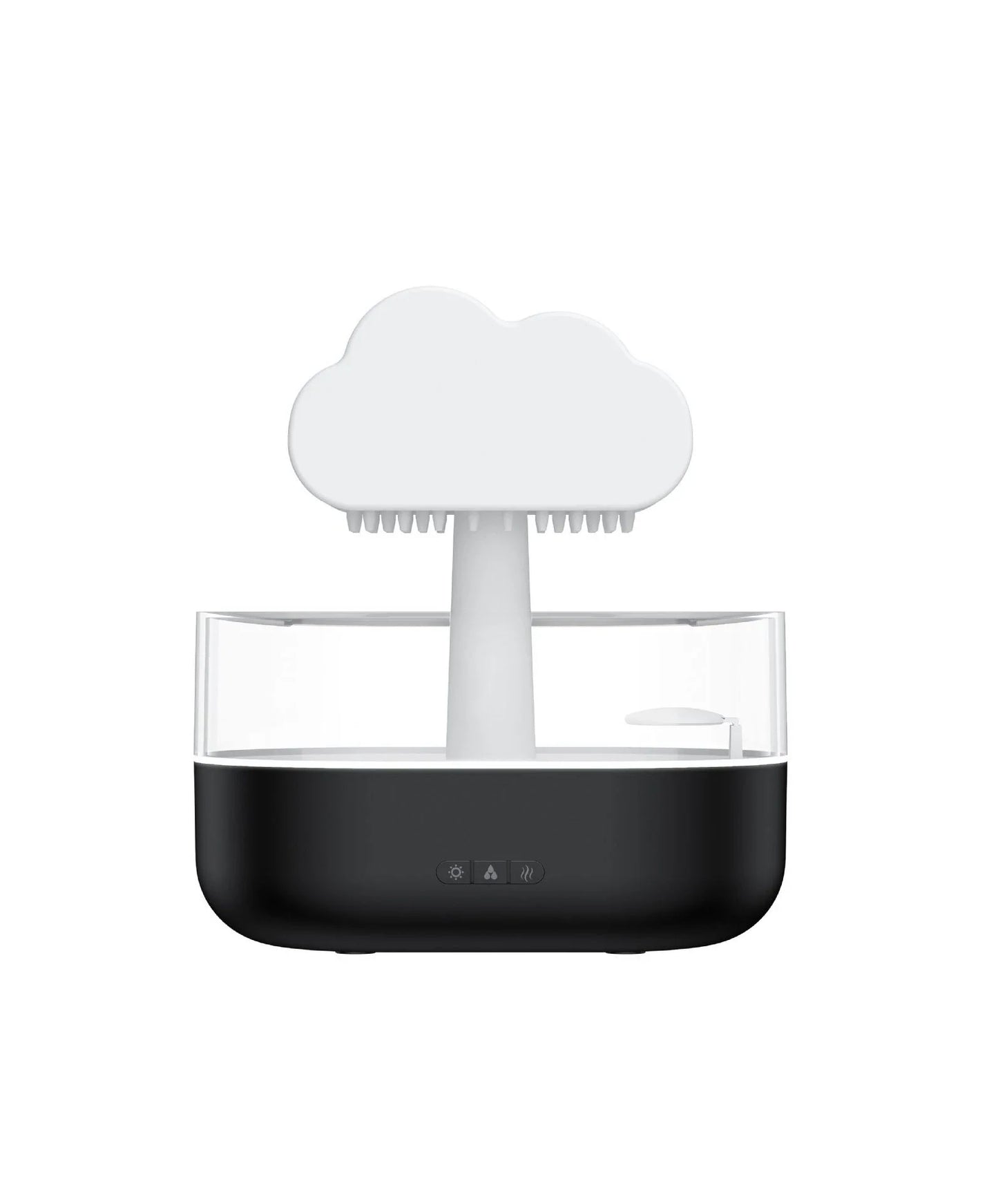 Cloud-shaped humidifier with color-changing LED lights, designed for improved air moisture and aromatherapy enjoyment