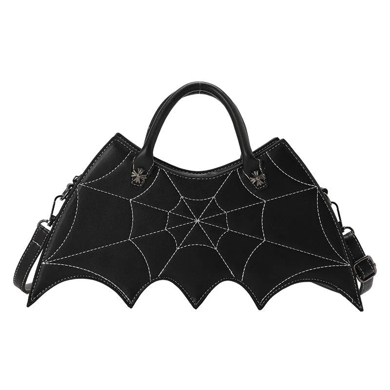 A stylish Halloween shoulder bag with a captivating spider web design, made of durable PU leather and offering ample storage space.