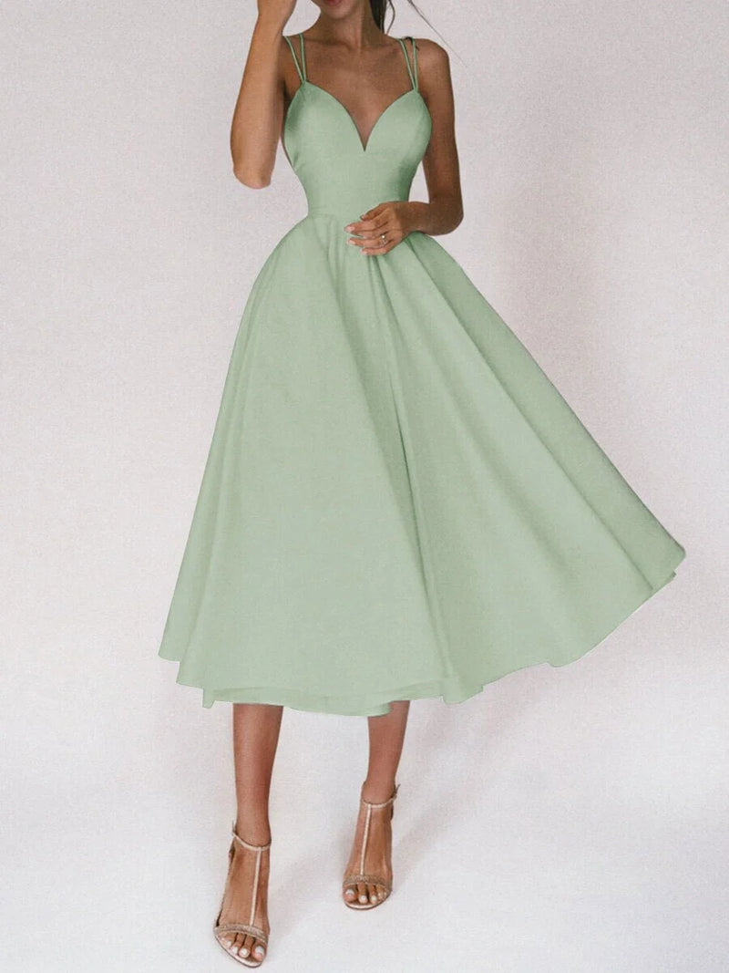 Homeenjoy UK Elegant V-neck Dress with Adjustable Straps for Stylish Summer