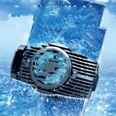 High-performance smartphone cooling device with cooling fin, ice pack, and ergonomic controls